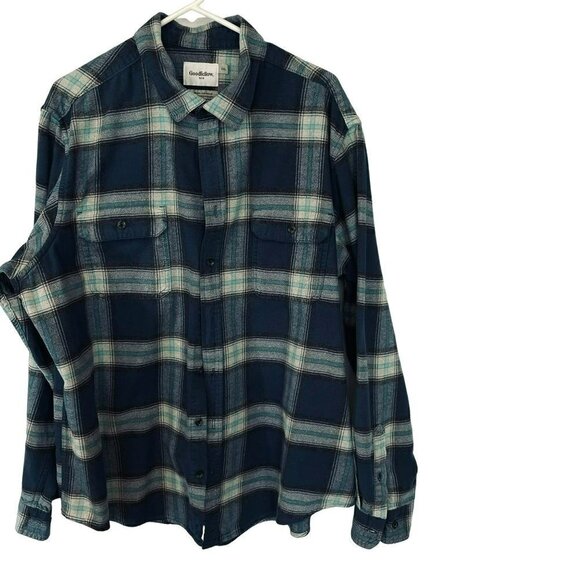 Goodfellow & Co Men's Plaid Flannel Button Front Long Sleeve Casual Shirt 2XL - Picture 1 of 10